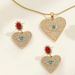 New Retro Love Diamond Ring Necklace Earrings Set Female Niche Light Luxury Design Pendant Clavicle Chain_ipsvogv.com