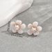 Simple fresh Japanese Korean style women's with a niche and high-end feel, flower design, diamond inlaid series_ipsvogv.com