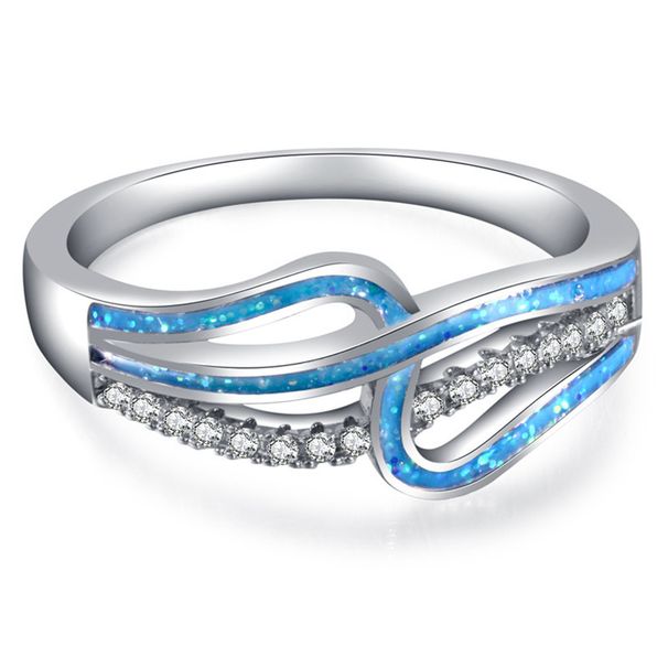 Pure Geometric Drip Oil Women's Copper Ring Zircon Jewelry_ipsvogv.com