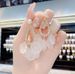 Zircon Water Drop For Women Acrylic Petal Tassel With Silver Needle Fashionable Face Slimming Earrings_ipsvogv.com