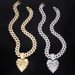 Unisex Personality Trend New Style Heart Shaped Full Diamond Pendant Fashion Street Hip Hop Cuban Necklace_ipsvogv.com