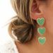 Retro Oil Drip Love Long Earrings Gold Stainless Steel Three Layer Edging Love Tassel Earrings For Women_ipsvogv.com