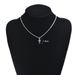 2025 New Arrivals Sier Color Choker Simple Moon Cross Pendants Necklaces For Women Metal Chain Necklace Female Jewelry Accessories_ipsvogv.com