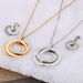 Women's Jewelry Set Stainless Steel Jewelry Double Ring Interlocking Diamond Jewelry_ipsvogv.com