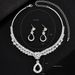 Elegant Necklace And Earring Set, Light Luxury High-End Clavicle Chain, Simple Fresh Wedding Jewelry For Women_ipsvogv.com