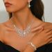 Women’s Jewelry Set Fashion Full Diamond Necklace Earrings Set Bridal Jewelry Necklace Three Piece Set Wedding Rhinestone Jewelry_ipsvogv.com
