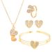 Diamond butterfly love jewelry set ins style creative design heart shaped necklace four piece set_ipsvogv.com