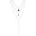 Personalized Black Moon Face Long Chain 3-Layer With Multi Layer Necklace Accessories_ipsvogv.com