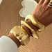 Exaggerated Irregular Metal Folds Matte With Cool Style Ins Niche Spring Buckle Wide Bracelet_ipsvogv.com