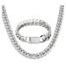 Japanese, Korean, Cuban Chain Double Woven Six Sided Necklace, Trendy And Cool Style, Men's Titanium Steel Rough Gold_ipsvogv.com