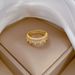 【 Real Gold 】 Full Diamond Double Layered Wedding With Adjustable Opening, Simple Handmade Ring, Couple's Pair Ring_ipsvogv.com