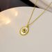 New round Brand advanced retro white fritillary flower elegant light luxury clavicle chain real gold titanium steel chain_ipsvogv.com