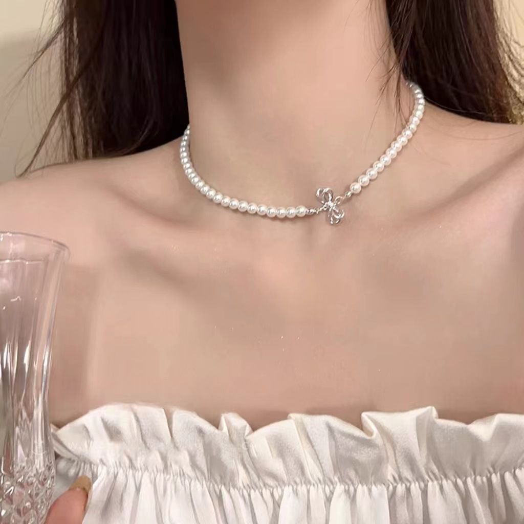 2024 Pearl Necklace For Women In Summer, Niche Design, High-end Feeling, Collarbone Chain, Light Luxury, Versatile_ipsvogv.com