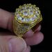 Men’s Jewelry Set Fashionb Hip Hop Ring Trend Gold Copper Material Real Gold Electroplated Flower Diamond Men's Ring Personality Jewelry_ipsvogv.com