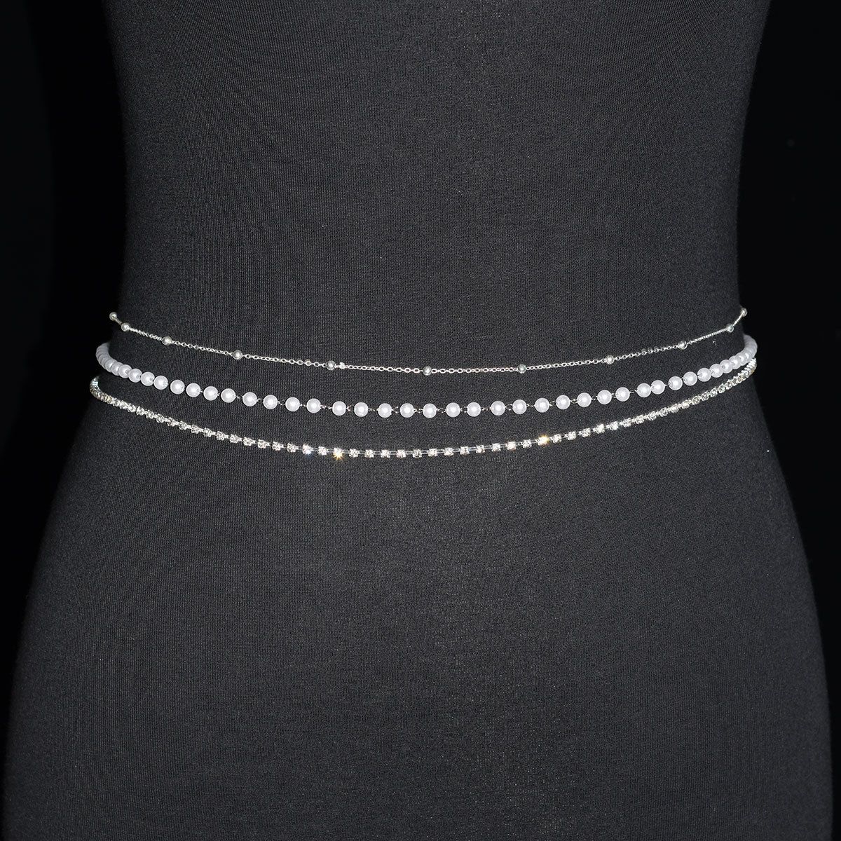 Sexy Multi Layer Rhinestone Pearl Belt Waist Chain Body Chain_ipsvogv.com