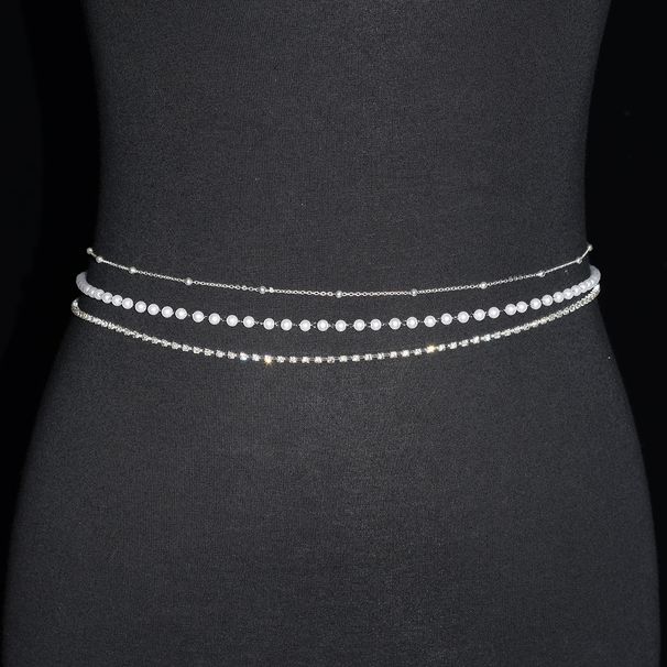 Sexy Multi Layer Rhinestone Pearl Belt Waist Chain Body Chain_ipsvogv.com