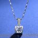 S925 Sterling Silver Necklace For Women Fashion Classic D Color Moissanite 1 Carat Angel Kiss Clavicle Necklace_ipsvogv.com