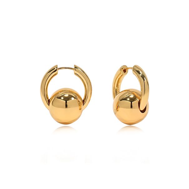 Women's Jewelry Cold Style Metal Ball Earrings Light Luxury Niche Design High End Simple Temperament Earrings_ipsvogv.com