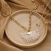 Bohemian Style Fan-shaped Pendant With White Short Tassel Necklace, Ethnic Trend, Street Style, Straight_ipsvogv.com