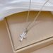 Steel 【 Titanium 】 Light Luxury Cross Flower Internet Celebrity Same Style Deep Pink Necklace For Women's Fashion Trend 【 】_ipsvogv.com