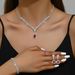 Women’s Jewelry Set Fashion Necklace Bracelet Ring Ring Set Bridal Jewelry Zircon Earrings Four Piece Dress_ipsvogv.com