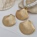 Bohemian Beach Vacation Style Metal Fan Shell Pendant With Exaggerated Personality And Thick Rope Necklace For Women_ipsvogv.com