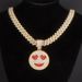 Hip Hop Full Diamond Smiling Face Necklace Pendant High Quality Creative Alloy Men's Expression Hip Hop Pendant_ipsvogv.com