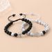 New Niche Design Stainless Steel Spider Web White Pine Black Frosted Bead Couple Bracelet, A Pair Of Male And Female_ipsvogv.com