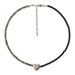 Small Niche Design Speckled Stone Beads Colliding With Black Agate Bead Necklace, Asymmetrical Silver Heart Pendant,_ipsvogv.com