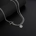Men's Jewelry IMI Titanium Steel Pendant Necklace Double Layer Couple Style Stacking Girls Summer Necklace Men's Hip Hop T Shirt Chain_ipsvogv.com