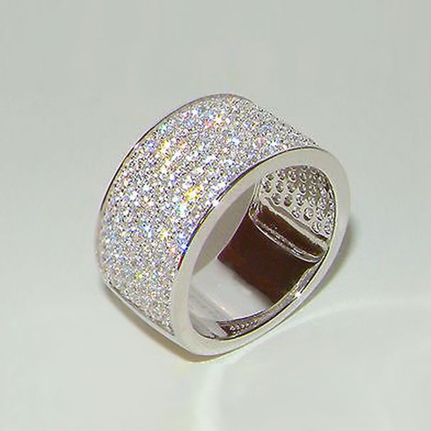Cao Shi's new domineering wide version full diamond men's diamond ring Fashion ring Light luxury wedding ring_ipsvogv.com