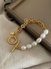 Korean Style Knot Chain Personalized Creative Splicing Design Pearl Fashionable Bracelet 258_ipsvogv.com