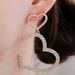 Jewelry Rhinestone Multi-row Heart-shaped earrings Irregular Size Peach Heart Diamond earrings earrings_ipsvogv.com