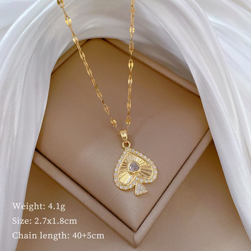 Laser 【 】 Love Light Luxury Charm Gorgeous Full Diamond Necklace Women's Versatile Clavicle Titanium Steel Chain 【 】_ipsvogv.com