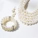 Exaggerated beaded three piece set with multi-layer pearl necklace Jewelryset 2420_ipsvogv.com