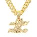 Hip Hop Full Diamond Letter Necklace Pendant Jewelry Trendy Men's Cuban Bone Chain Accessories_ipsvogv.com