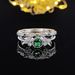 Zircon women's ring copper plated with green and blue combination ring weighing Jin r5721_ipsvogv.com