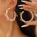 French Style Light Luxury High-End Butterfly Rice Pearl Large Hoop For Women New Trendy Fashion Earrings_ipsvogv.com