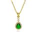 Luxury Gemstone Teardrop Shaped Inlaid Full Diamond Cross Border Simple Pendant Necklace Ruby Clavicle Chain Retro High End Feel_ipsvogv.com