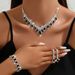 Fashion Bridal Wedding Dress Accessories Jewelry Earrings Necklace Bracelet Set_ipsvogv.com