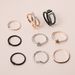 Instagram's New Geometric Five Pointed Star Heart Three Color 9-piece Set Ring_ipsvogv.com