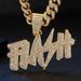 Hot Item FLASH Letter Hip-Hop Fashion Creative Alloy Cuban Chain Lightning Pendant_ipsvogv.com