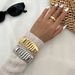 Ins Style Metal Knot Smooth Surface Bracelet Personalized Pleated Corrugated Spring Buckle Bracelet_ipsvogv.com