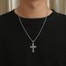 Celtic knot hollow titanium steel cross necklace neutral style men and women wear eternal knot pendant_ipsvogv.com