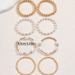 Ladies Bracelet Set Geometric Pearl Braided Design Bracelet Long Set Versatile Hand Jewelry For Women_ipsvogv.com
