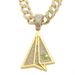 New Aircraft Shaped Pendant Cuban Necklace For Men's Street Three-dimensional Paper Airplane Decoration Chain_ipsvogv.com