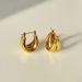 Real Gold Electroplated Titanium Steel Vintage Retro Versatile Double Layer U Shaped Earrings_ipsvogv.com