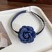 Elegant Three-Dimensional Denim Blue Floral Choker Ribbon Collar Design Sense Clavicle Tie Necklace_ipsvogv.com