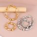 Jewelry Exaggerated Geometric Smooth Clavicle Chain Splicing Beaded Bracelet Set_ipsvogv.com