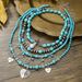 Bohemian Ethnic Style Turquoise Necklace Butterfly Water Drop Pearl Love Pendant Clavicle Necklace_ipsvogv.com